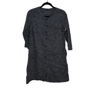 Gudrun Sjoden Organic Cotton Shirt Dress Size XS‎ Black White Polka Dot Pockets